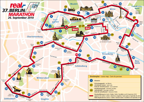 Die Strecke des Berlin Marathon 2010 