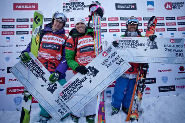 Die Winner der Freeride World Tour 2011 in Chamonix.  