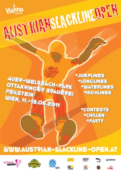 Plakat International Austrian Slakline Open.  Foto: Plakat International Austrian Slakline Open